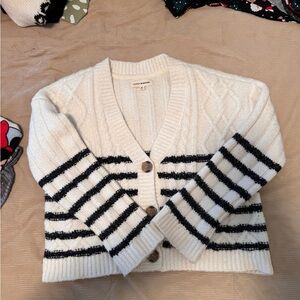 Scotch & Soda Cream and Black Striped Cardigan